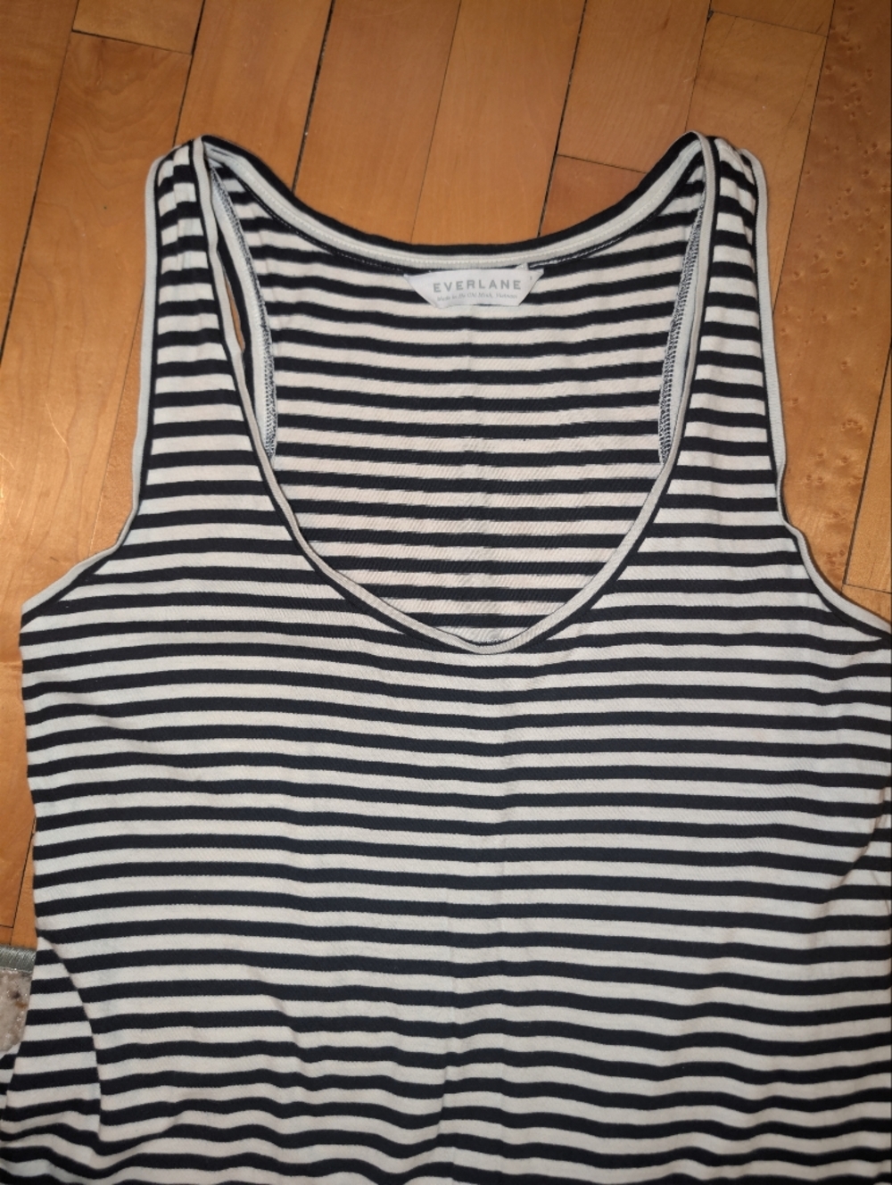 Everlane Women's Black White Stripe Maxi Dress Sleeveless Airy Casual Summer